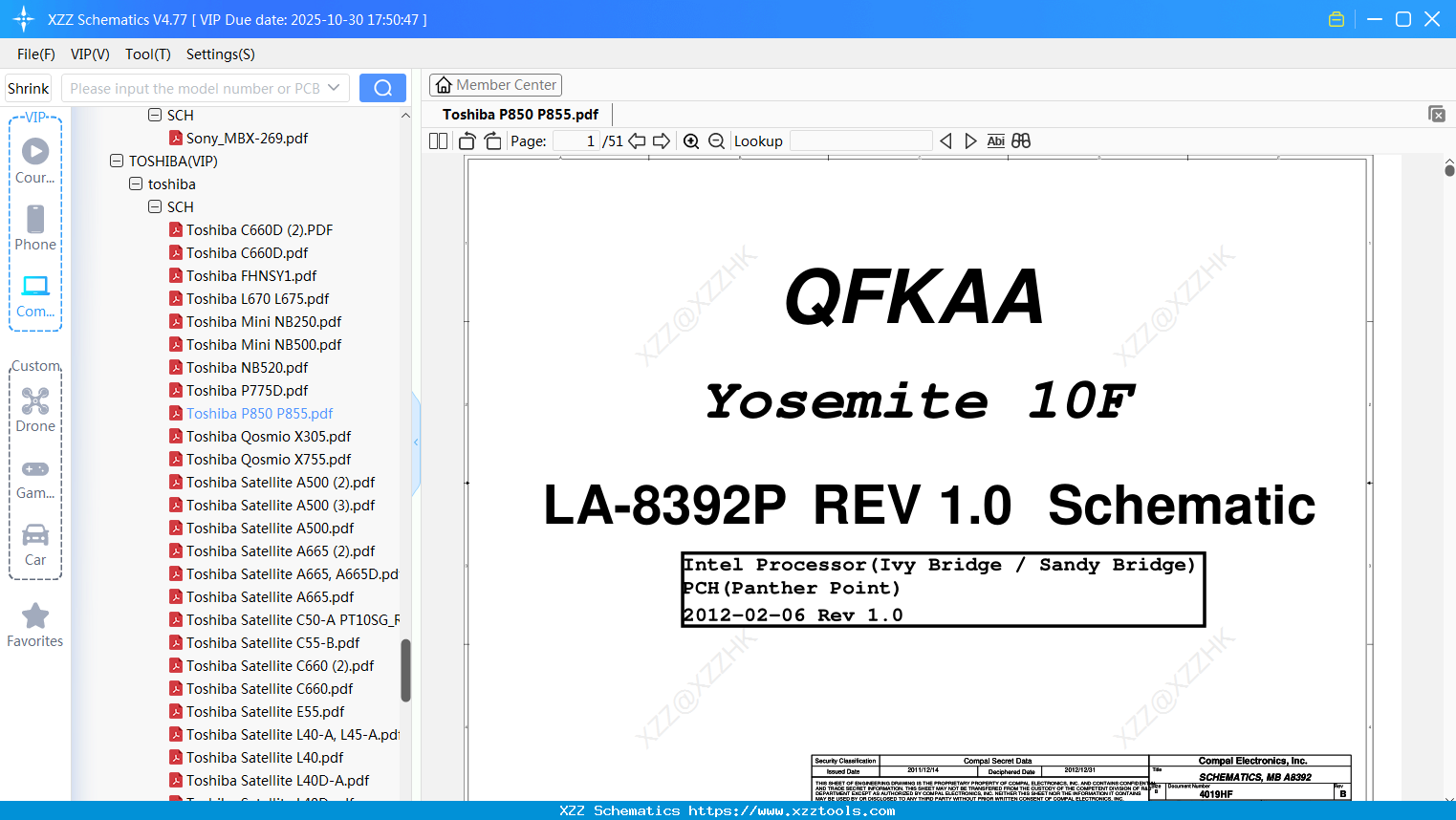 Laptop Toshiba P850 P855